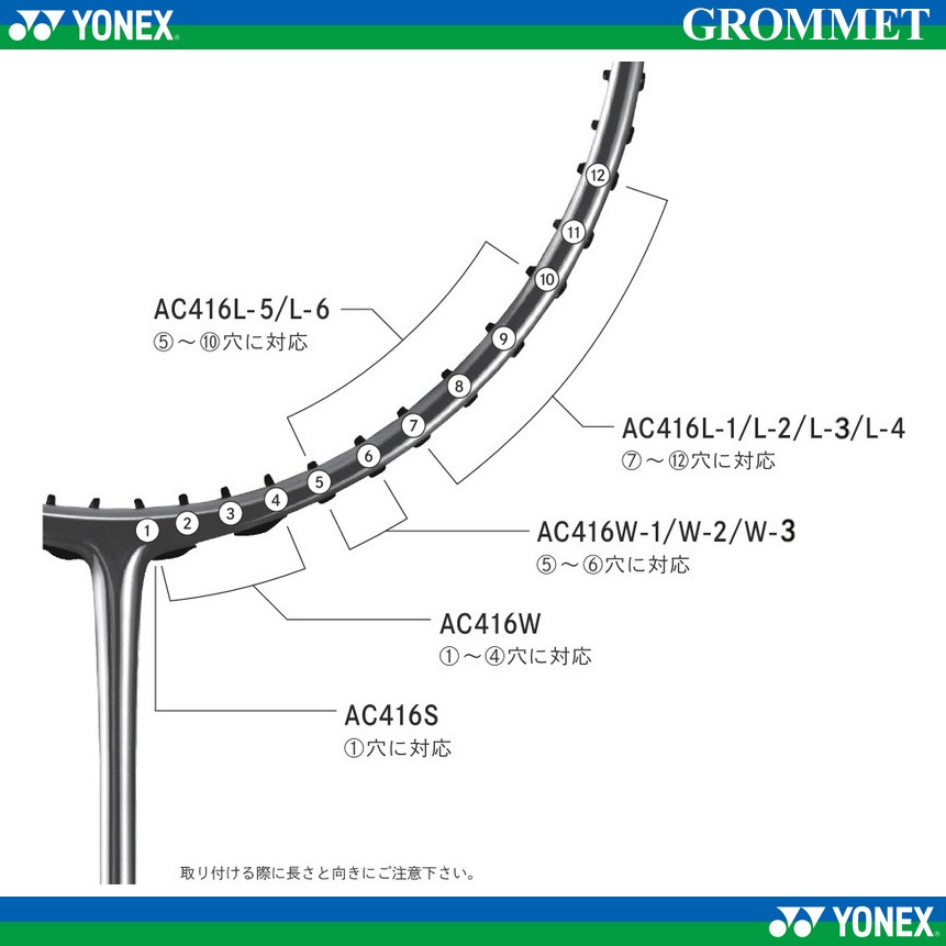 (預購)日本代購 YONEX AC416W 羽球拍 2連釘 護線管 線粒 AC416W 日本境內版-細節圖2