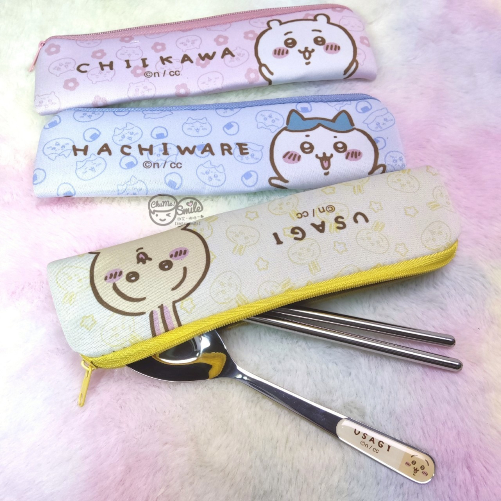 😉吉伊卡哇潛水布不鏽鋼餐具組🥄正版授權 筷子湯匙組 隨身餐具 便攜餐具 可愛卡通餐具 不鏽鋼湯匙 烏薩奇小八貓-細節圖3