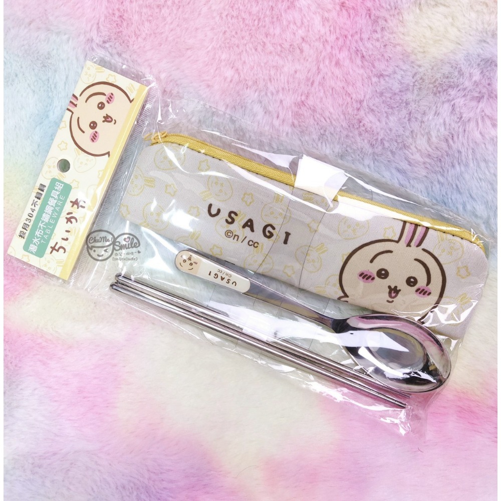 😉吉伊卡哇潛水布不鏽鋼餐具組🥄正版授權 筷子湯匙組 隨身餐具 便攜餐具 可愛卡通餐具 不鏽鋼湯匙 烏薩奇小八貓-規格圖5