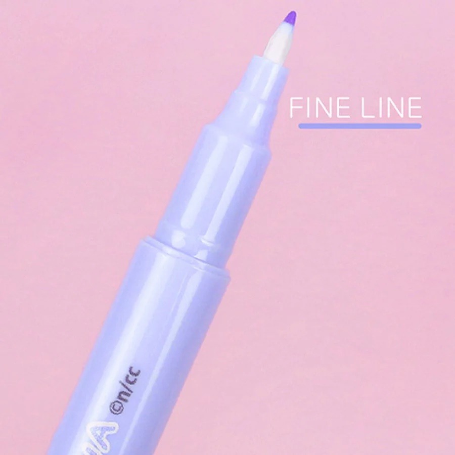 😉吉伊卡哇韓國螢光筆組 小掃把組 標記筆 桌上小掃把 雙頭螢光筆5色組-細節圖4