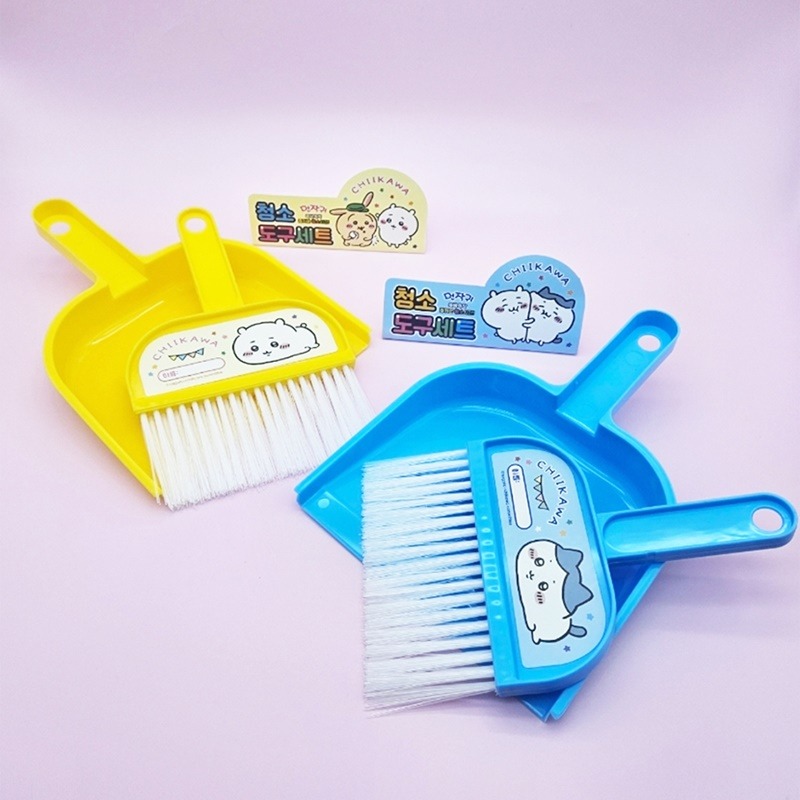 😉吉伊卡哇韓國螢光筆組 小掃把組 標記筆 桌上小掃把 雙頭螢光筆5色組-細節圖6