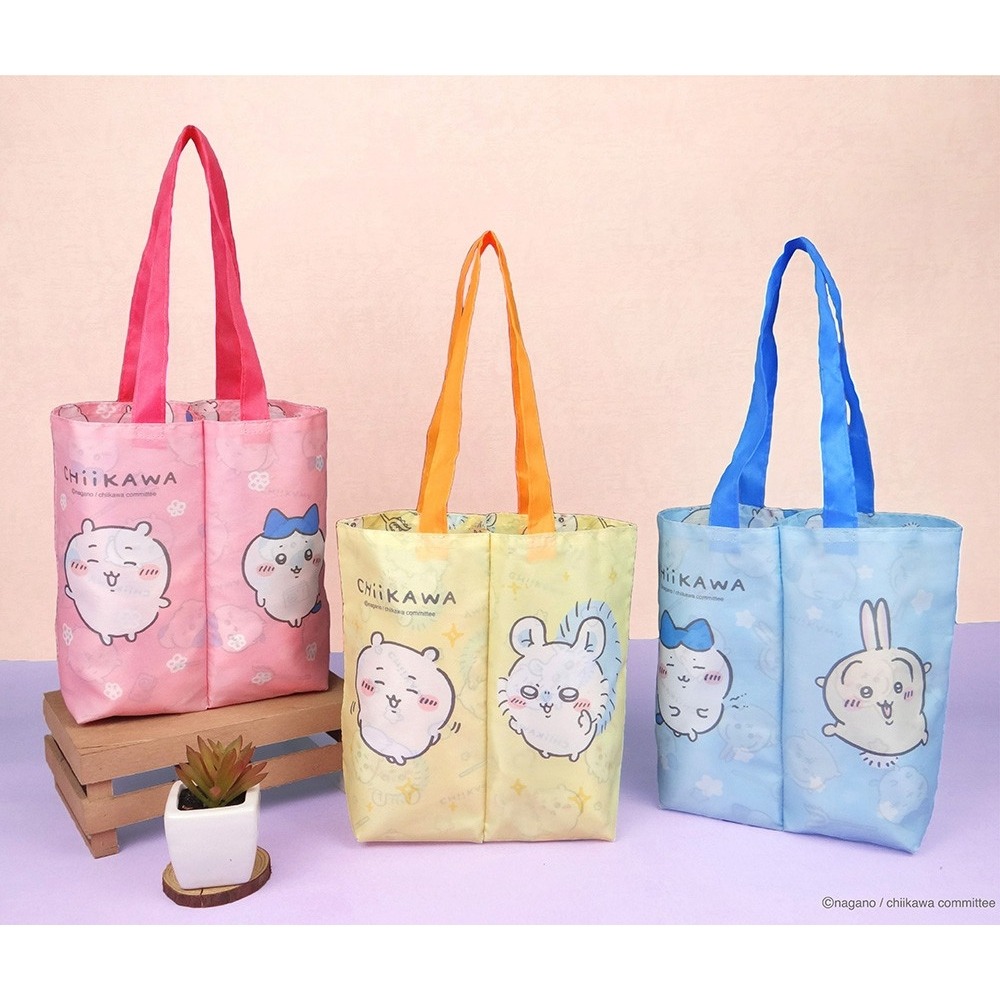 😉吉伊卡哇雙杯飲料提袋 飲料袋 隨身飲料袋 雙杯環保袋 環保提袋 飲料杯袋 水壺提袋 飲料手提袋 小可愛 烏薩奇小八貓-細節圖2