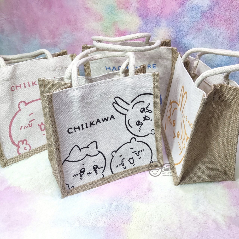 😉吉伊卡哇麻布袋 手提袋 小提袋 可愛提袋 台灣正版授權 小可愛 烏薩奇 小八貓 麻布提袋 CHIIKAWA-細節圖3