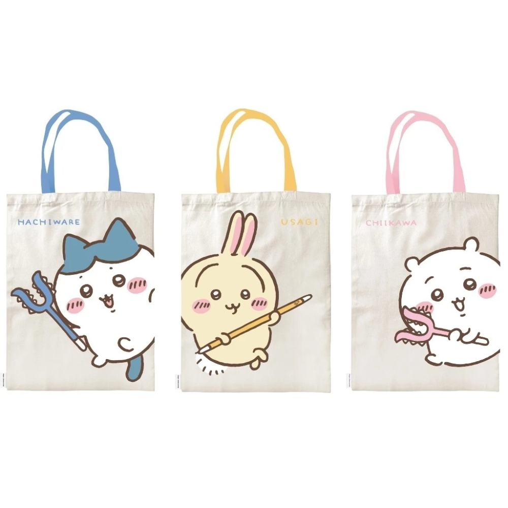 😉吉伊卡哇可愛帆布袋 正版授權 肩背帆布袋 卡通購物袋 環保袋 手提袋 托特包 小桃 烏薩奇 小八貓 小可愛-細節圖2
