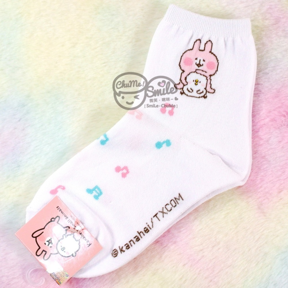 白底短筒襪🧦兔兔抱P助