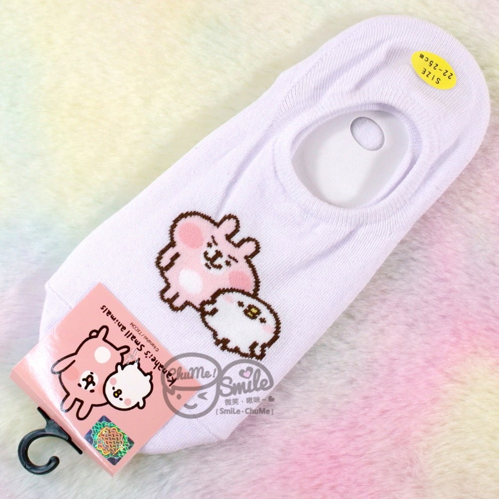 止滑隱形襪🧦眉毛兔P款－白色