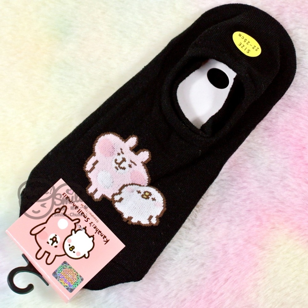 止滑隱形襪🧦眉毛兔P款－黑色