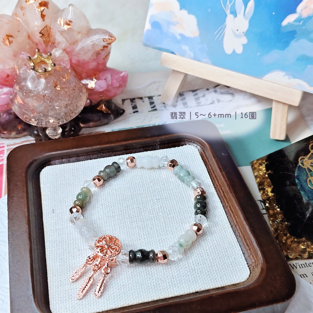 😉Ａ區設計款水晶手串水晶手鍊🔮草莓晶鹽源阿拉善白爆晶翡翠紫鋰輝藍蛋白石螢石粉晶 糖心瑪瑙 蜜蠟 碧璽 藍紋瑪瑙-規格圖4