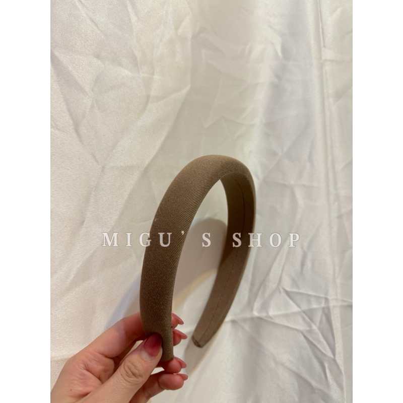 𝐌𝐈𝐆𝐔📷（現+預購） 秋冬海綿髮箍 高顏值髮箍 奶茶色 格紋髮箍 #D03001-細節圖4