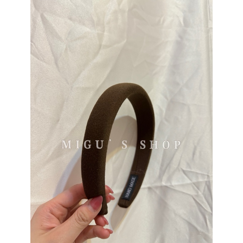 𝐌𝐈𝐆𝐔📷（現+預購） 秋冬海綿髮箍 高顏值髮箍 奶茶色 格紋髮箍 #D03001-細節圖5