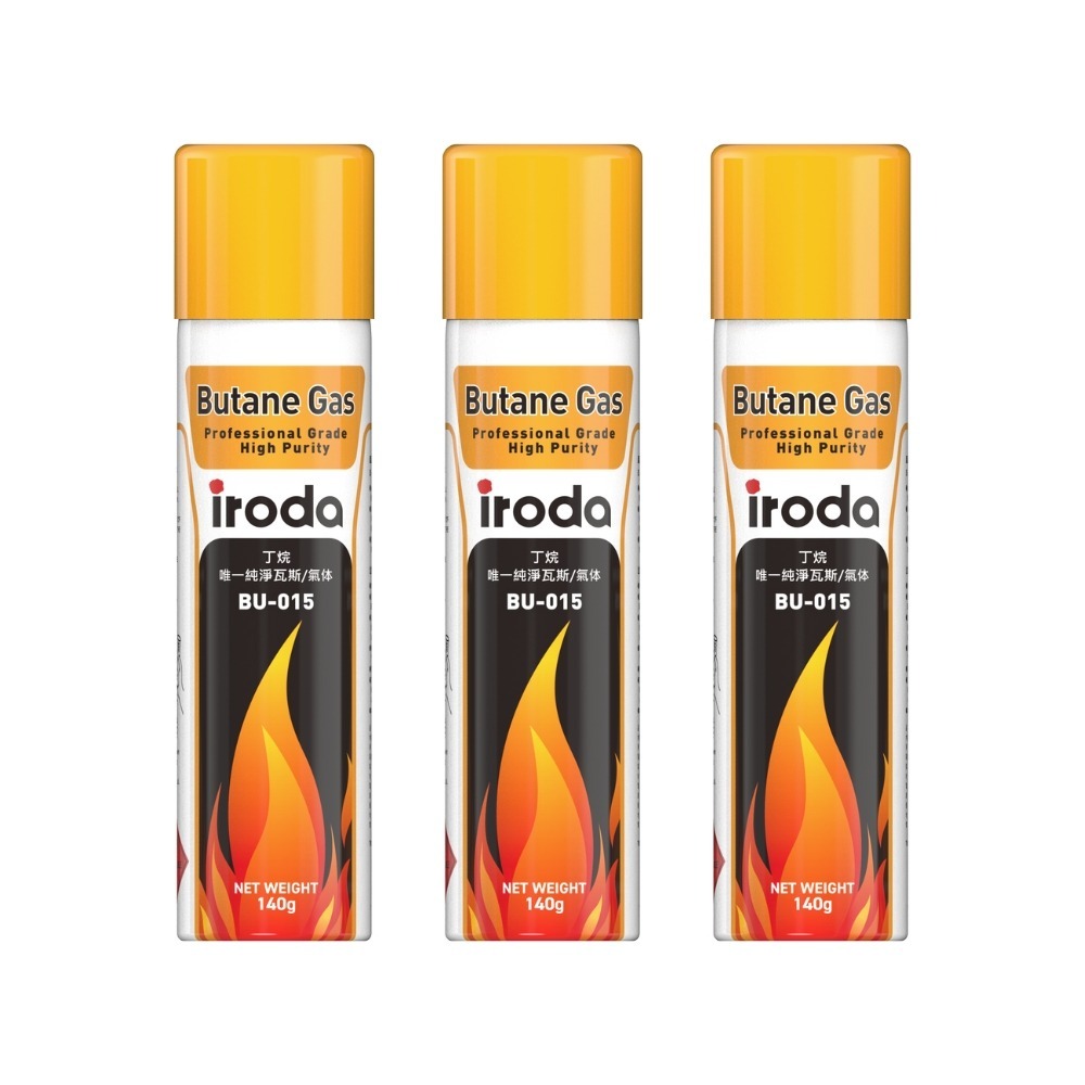 【O-GRILL品牌直營】BU-015 打火機填充專用純淨瓦斯(iroda) 3入組-細節圖2