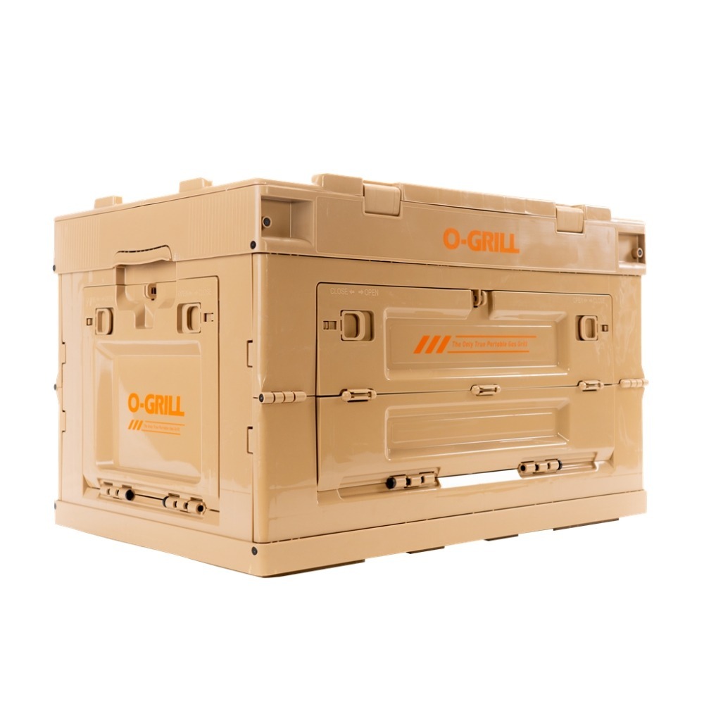 【O-GRILL品牌直營】O-Storage 摺疊側開收納箱50L 沙色-細節圖3