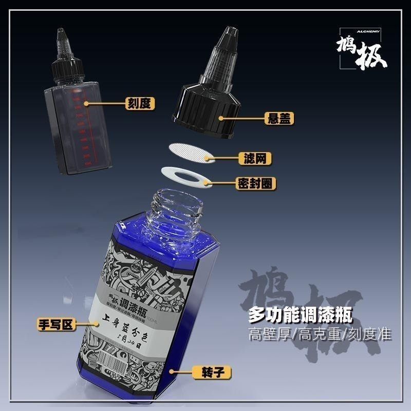 <現貨>究極油性/水性調漆瓶金屬濾網>含調漆玻離珠/磁轉棒-細節圖2