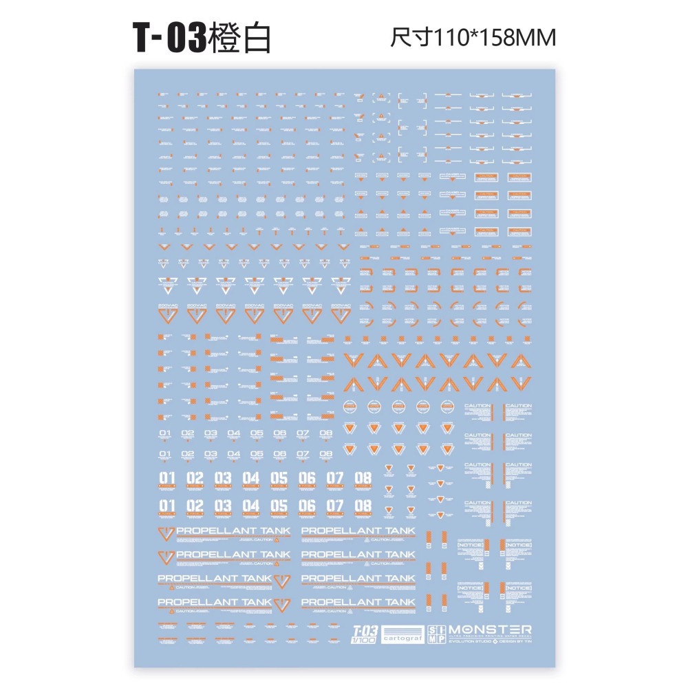 EVO 1:100 CUSTOM 通用/警告/编號/標示 水贴-細節圖2
