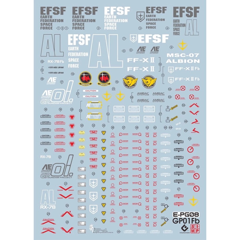 EVO PG GP01Fb Gundam 試作一號機 水貼-細節圖2