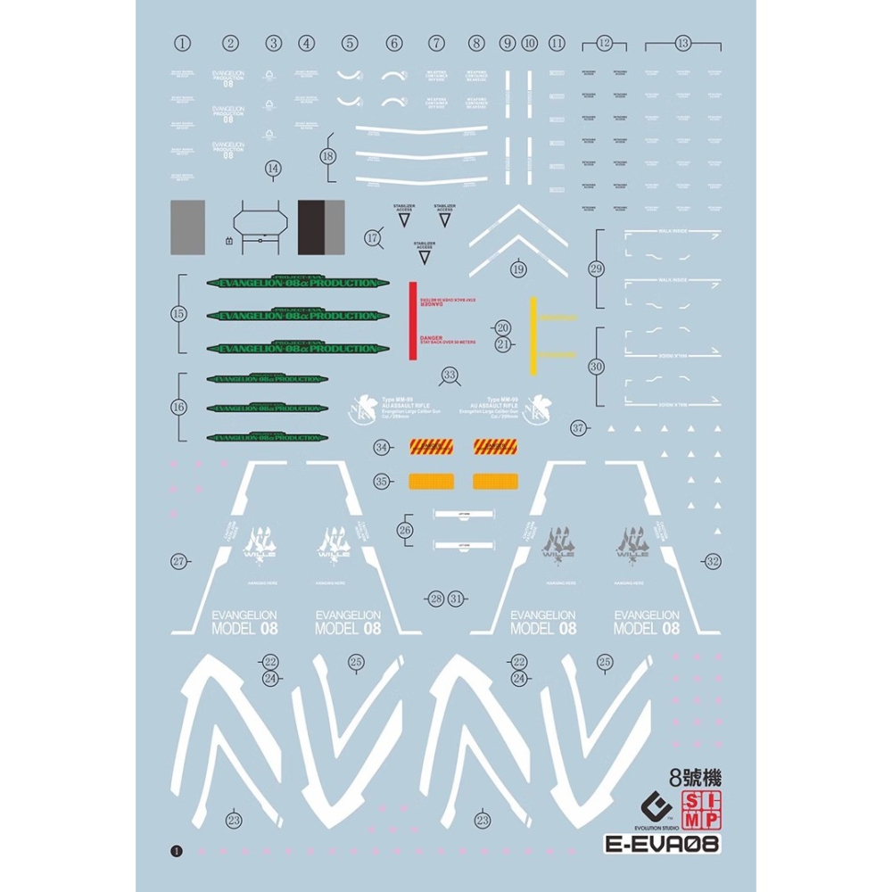 EVO RG 福音戰士EVA八號機 真希波水貼-細節圖2