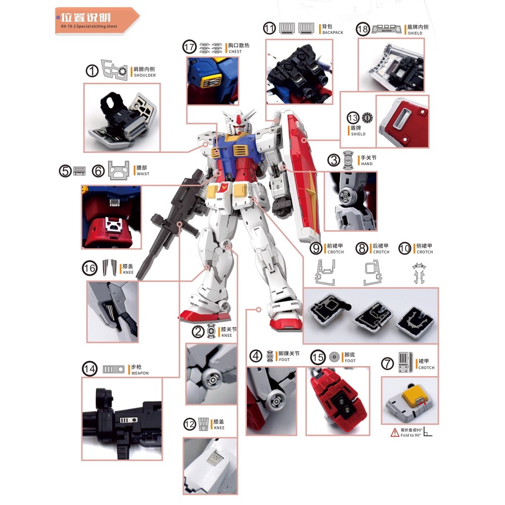 <十月預購>免上色、高解析，RG 78 2.0版3D改套<炸甲+造型手>/機體蝕刻片-細節圖10