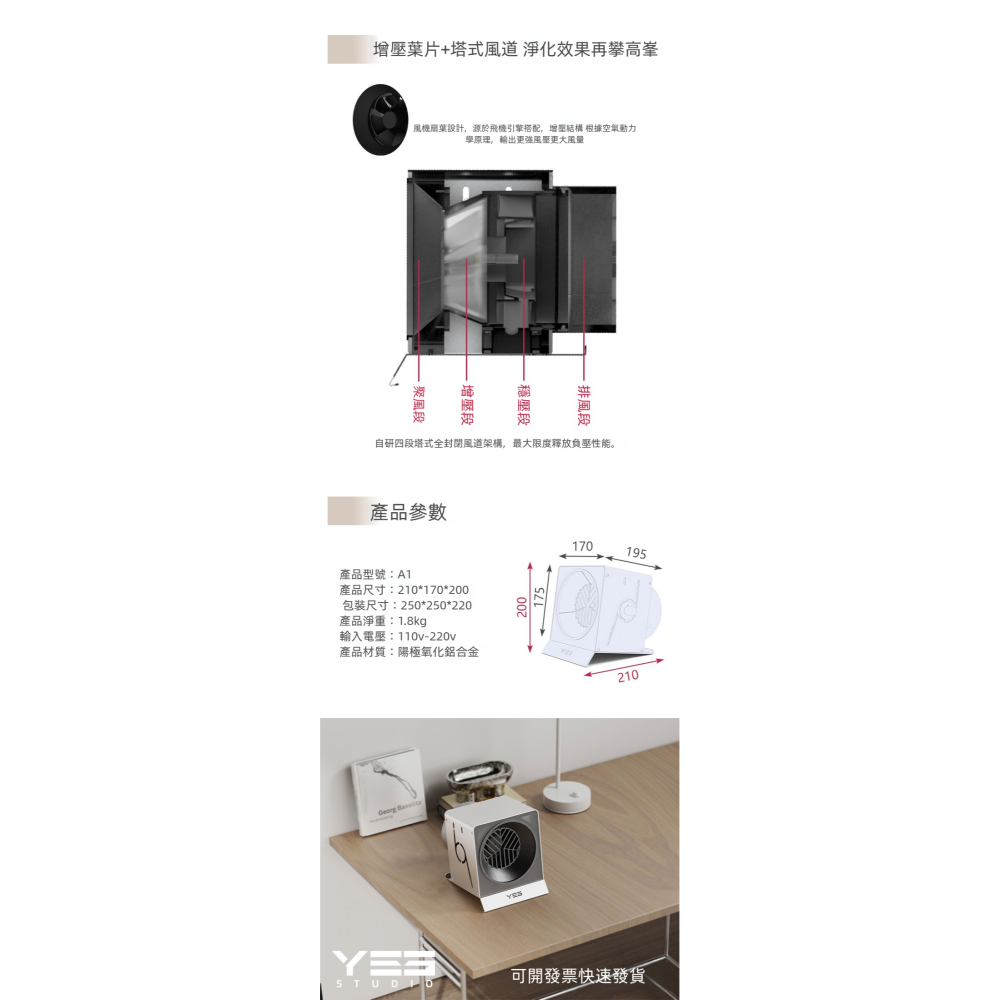 2024 最新 野沙桌上型渦輪風扇集塵器<首台變頻+渦輪吸桌面塵机>-細節圖2