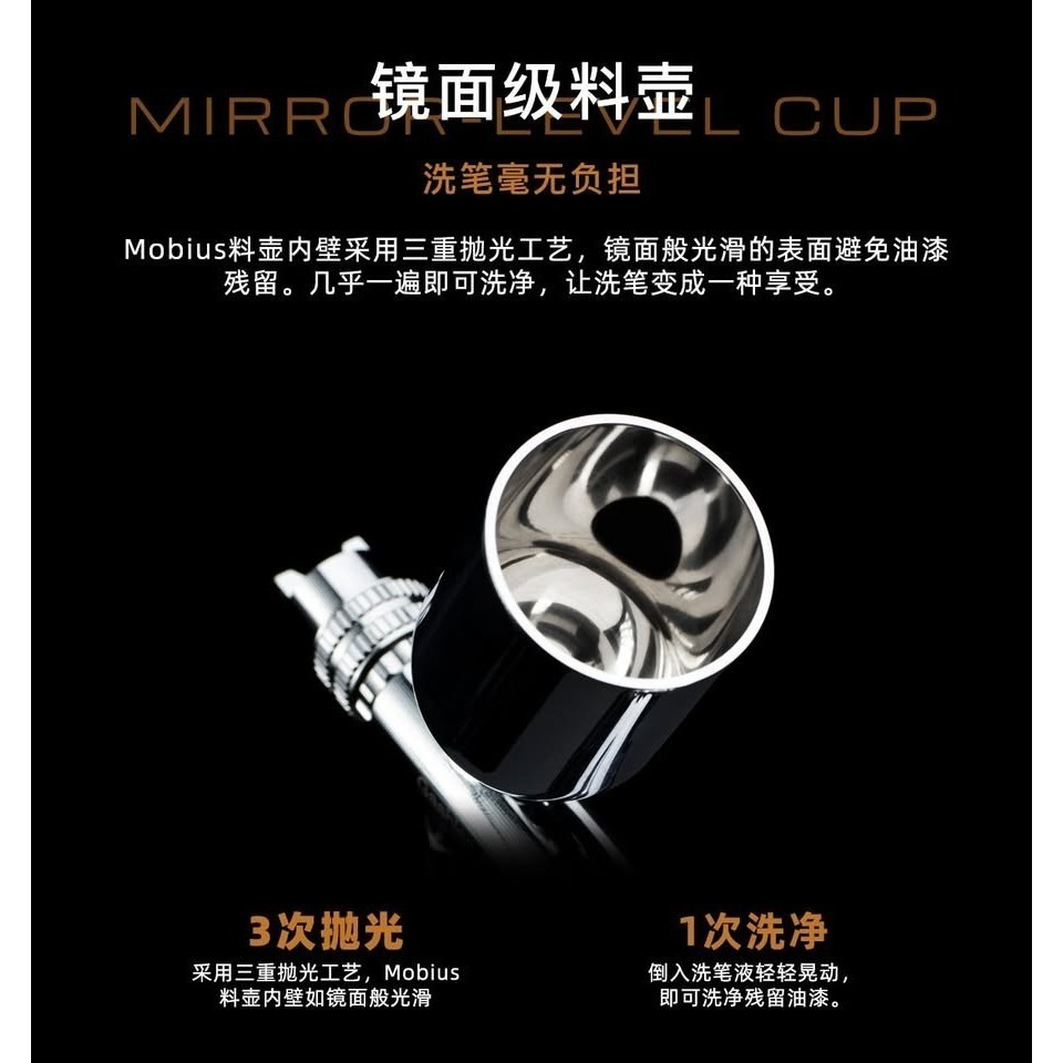 <現貨>伽利略 莫比烏斯 Mobius 0.3 快拆雙動噴筆模型噴灑著色噴筆-細節圖3