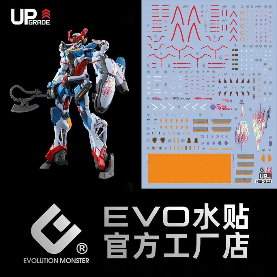 HG1/144GQuuuuuuX壓克力地台支架含背板/evo水貼/跨時之斧-規格圖5