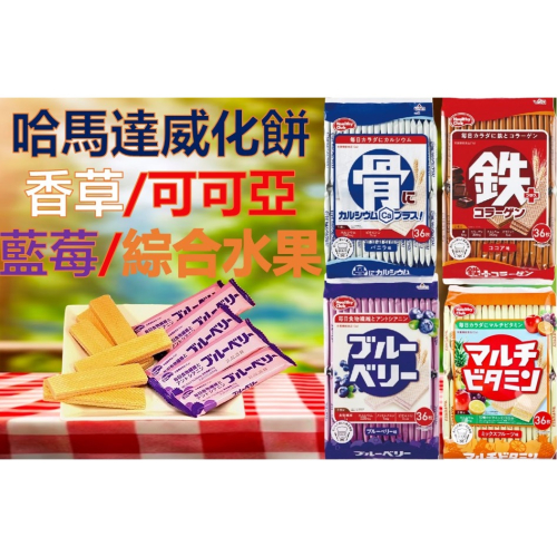 [SNACKS MAP零食地圖]日本 HAMADA濱田 哈馬達 香草威化餅 藍莓威化餅綜合水果威化餅 鐵威化餅 36枚入
