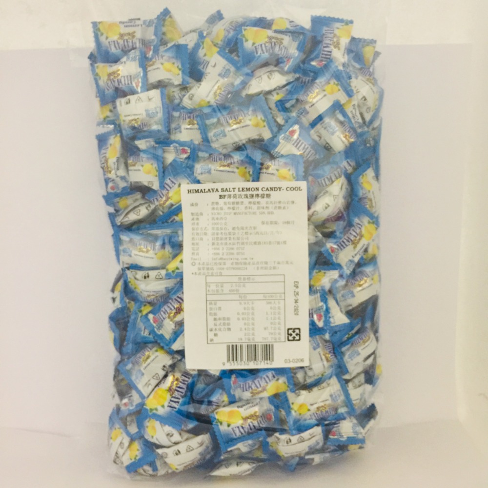 [SNACKS MAP零食地圖]1公斤BF薄荷玫瑰鹽檸檬糖BF海鹽檸檬糖涼糖 喉糖 BIGFOOT馬來西亞原裝1kg-規格圖5