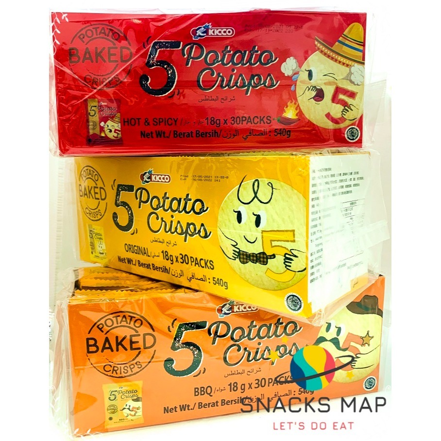 [SNACKS MAP零食地圖]印尼 five 洋芋薄脆餅 韓式辣味 原味   洋芋片BBQ 540g  團購美食 5P-規格圖4