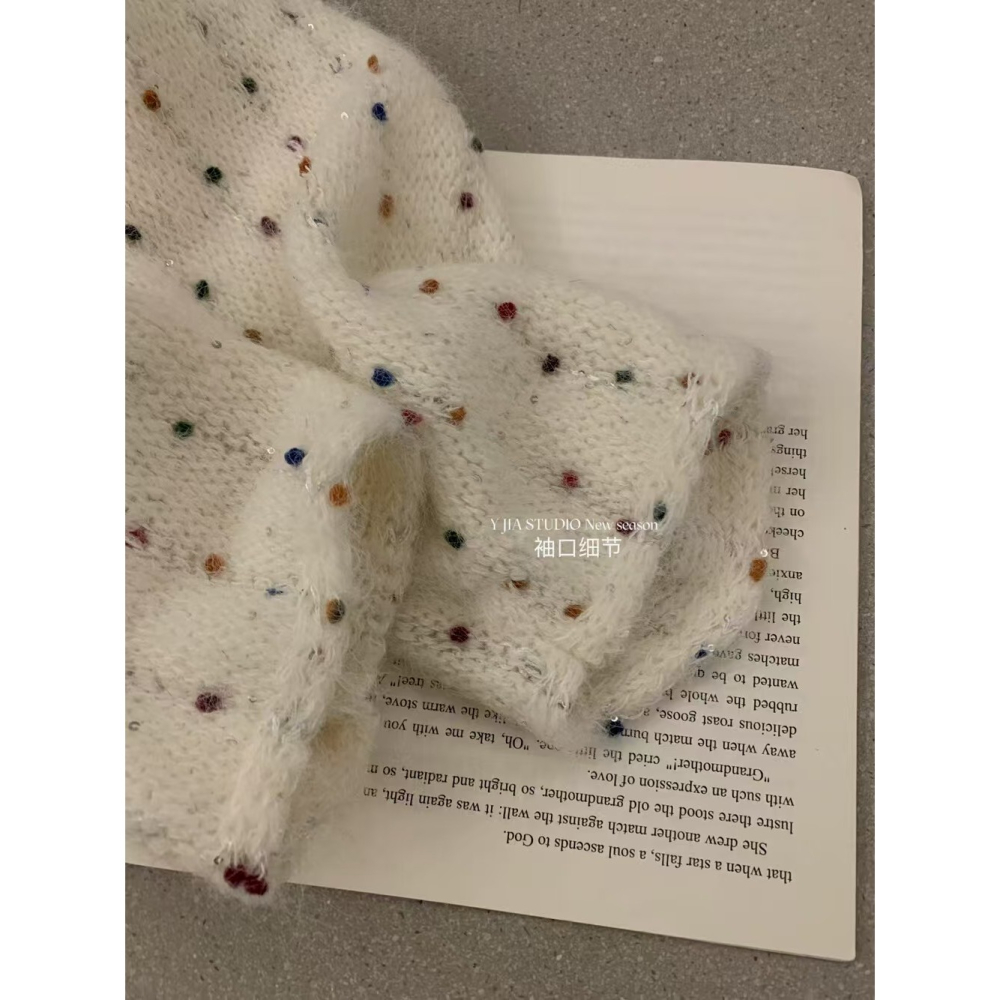 重工亮絲珠片寬鬆百搭針織-細節圖7