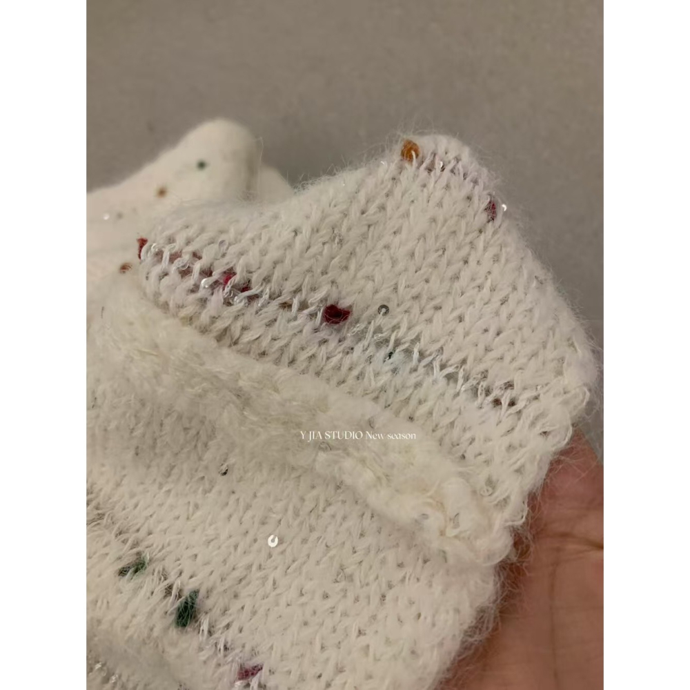 重工亮絲珠片寬鬆百搭針織-細節圖8