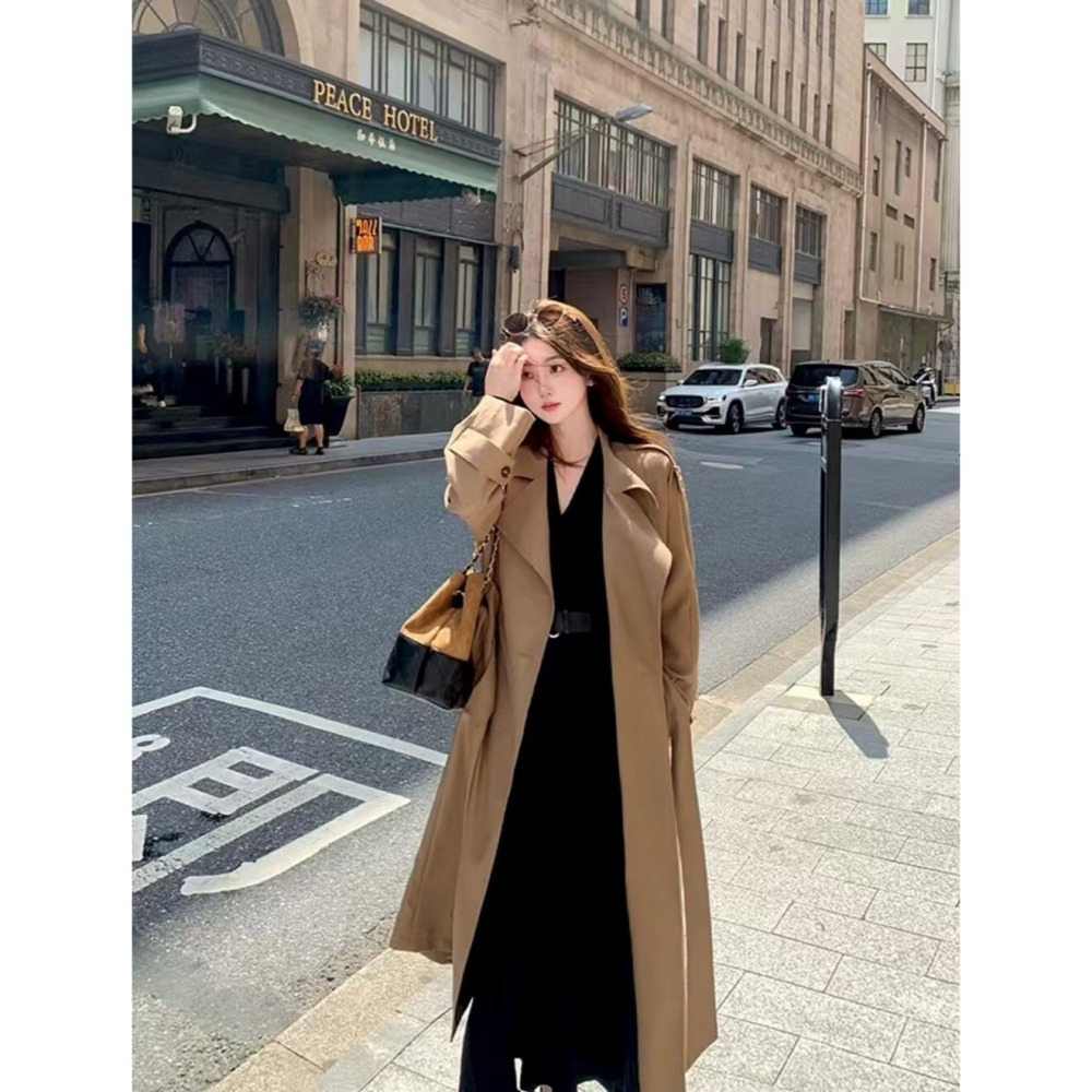 設計感氣質復古收腰顯瘦v領連衣裙（配腰带）-細節圖3