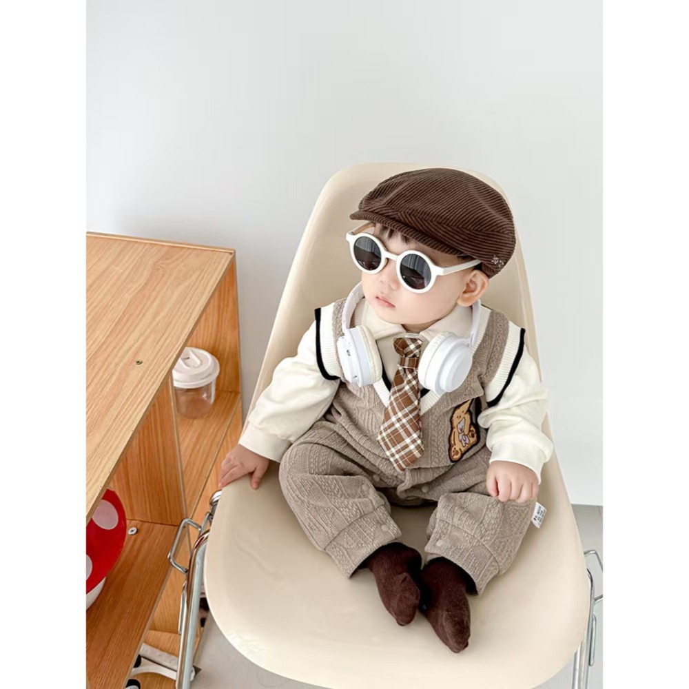 休閒韓系學院風假兩件寶寶外出服連體衣-規格圖7