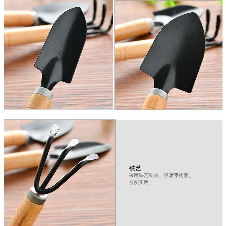 現貨配合蝦皮店到店隔日配【小魚嚴選 台灣出貨】多肉植物園藝挖土三件組 家庭盆栽花挖土鐵耙鐵鏟鬆土用具鏟子 種花種菜-細節圖3