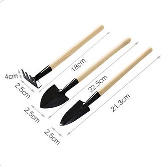 現貨配合蝦皮店到店隔日配【小魚嚴選 台灣出貨】多肉植物園藝挖土三件組 家庭盆栽花挖土鐵耙鐵鏟鬆土用具鏟子 種花種菜-細節圖4