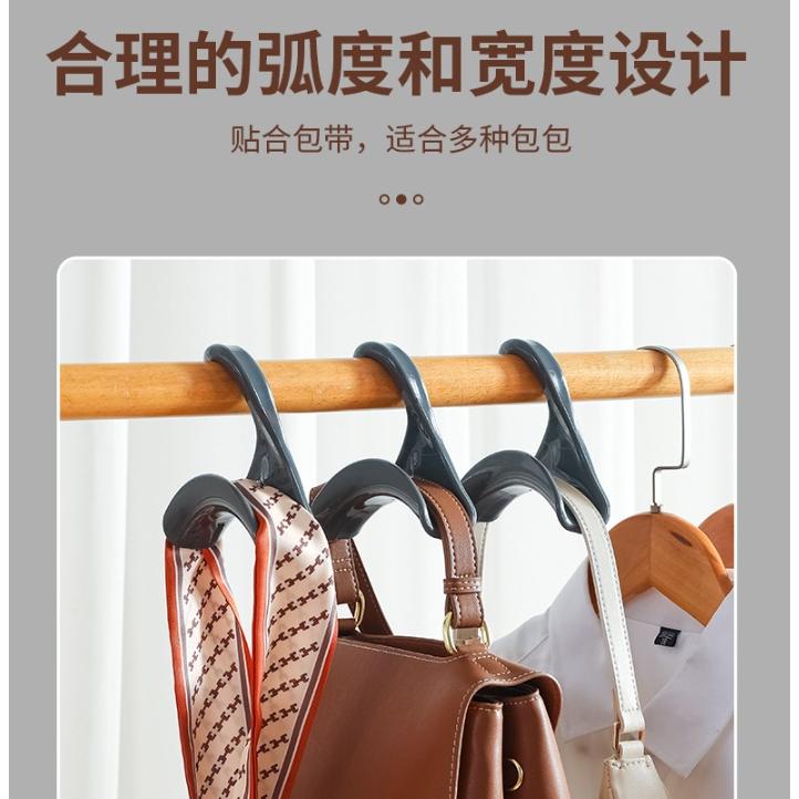 【小魚嚴選 生活家居 台灣出貨 電子發票】包包收納衣架 掛勾 掛皮包 掛書包 掛圍巾領帶 衣櫥收納不傷包包 置物架衣架-細節圖6