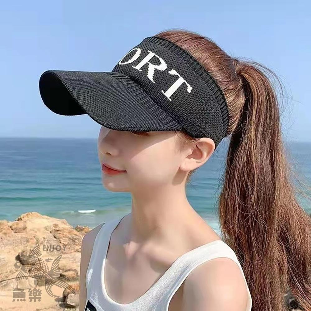 【小魚嚴選防曬系列  台灣現貨】遮陽帽 休閒帽子 鴨舌帽 運動帽 防曬 女 空頂 戶外運動-細節圖2