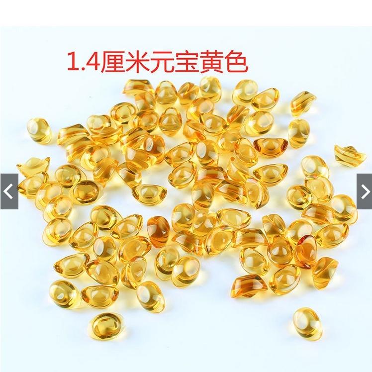 蝦皮店到店隔日配 買100顆減50元[小魚嚴選 風水開運/祭祀 電子發票】五行五色 七彩水晶琉璃小元寶招財擺飾聚寶盆-細節圖8