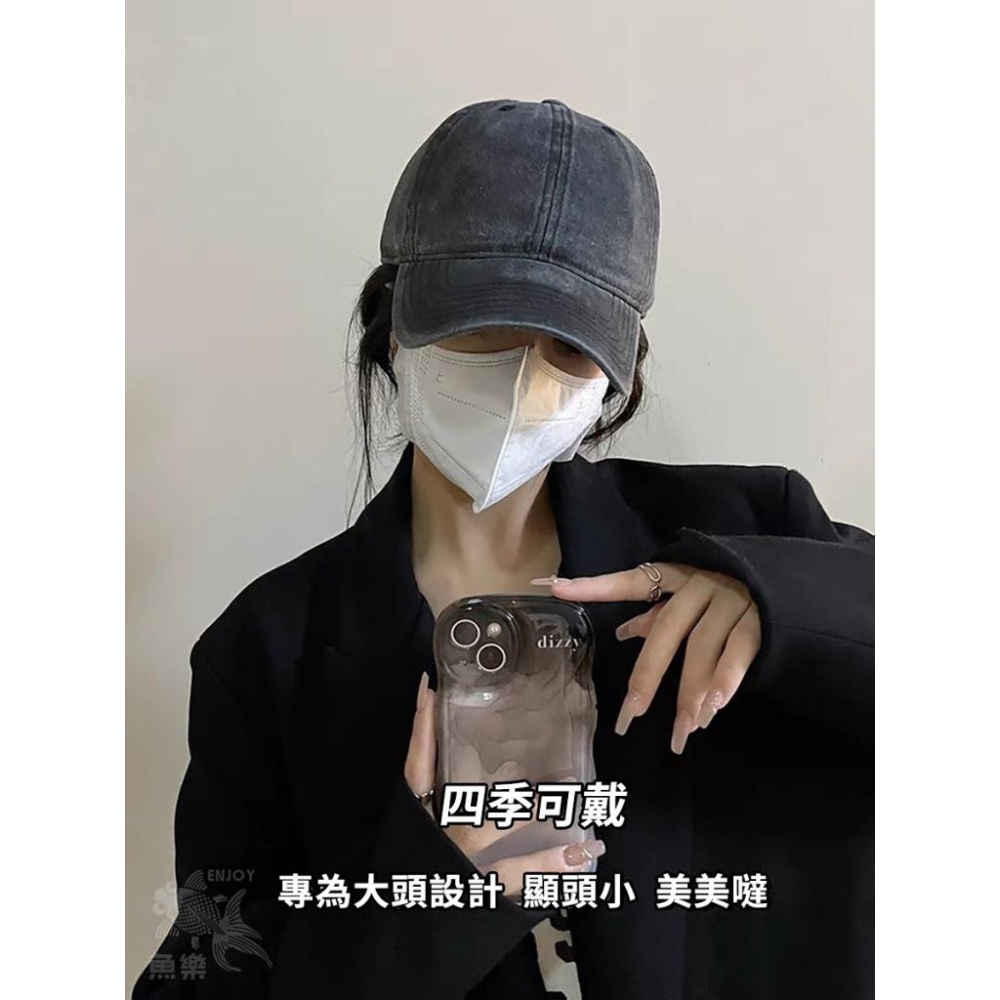 滿199現折10元 【魚樂台灣現貨 蝦皮代開發票】 水洗做舊牛仔布老帽-細節圖3