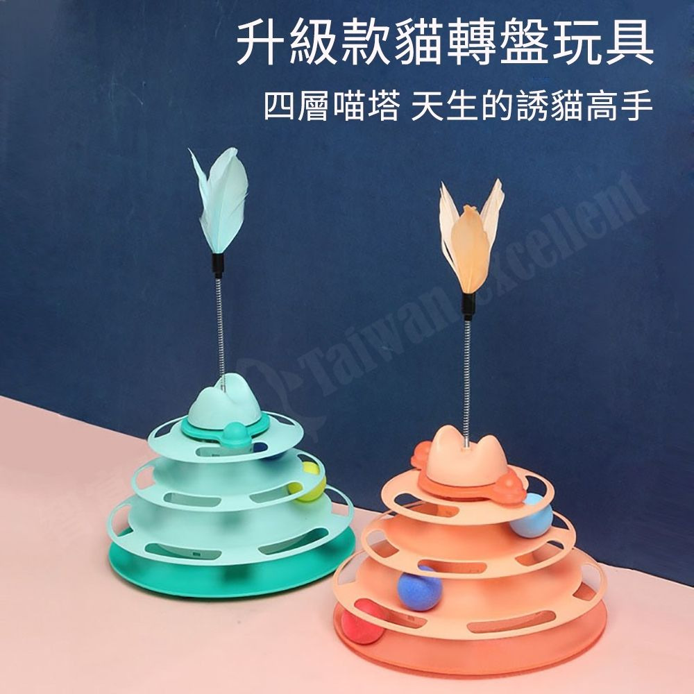 【寵物用品 快速出貨】貓玩具 貓咪玩具 逗貓玩具 貓咪轉盤玩具 塔綠色/橘色 寵物玩具 貓轉盤 貓咪轉盤-規格圖9