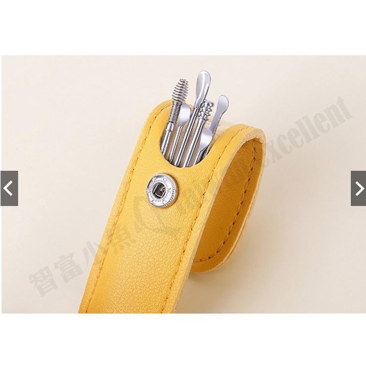 【生活家居 快速出貨 電子發票】不鏽鋼挖耳朵套組附收納套 六件組 耳扒 送禮 交換禮物 挖耳朵-細節圖3