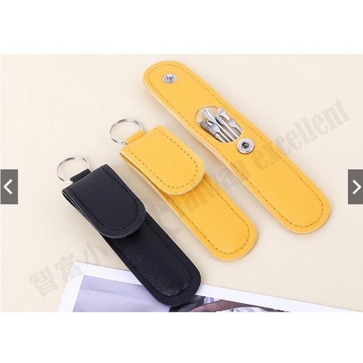 【生活家居 快速出貨 電子發票】不鏽鋼挖耳朵套組附收納套 六件組 耳扒 送禮 交換禮物 挖耳朵-細節圖4