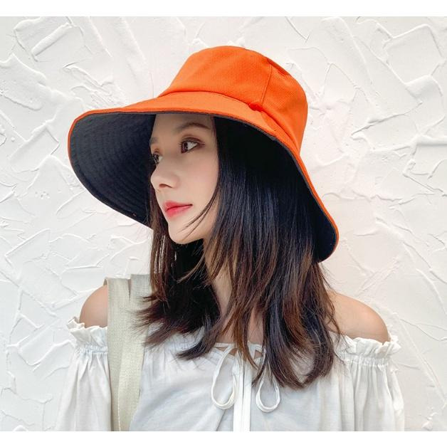 【小魚嚴選 防曬系列 】 雙色遮陽漁夫帽漁夫帽 大帽沿防曬 可折疊收納 漁夫帽 遮陽帽 海灘帽-細節圖7