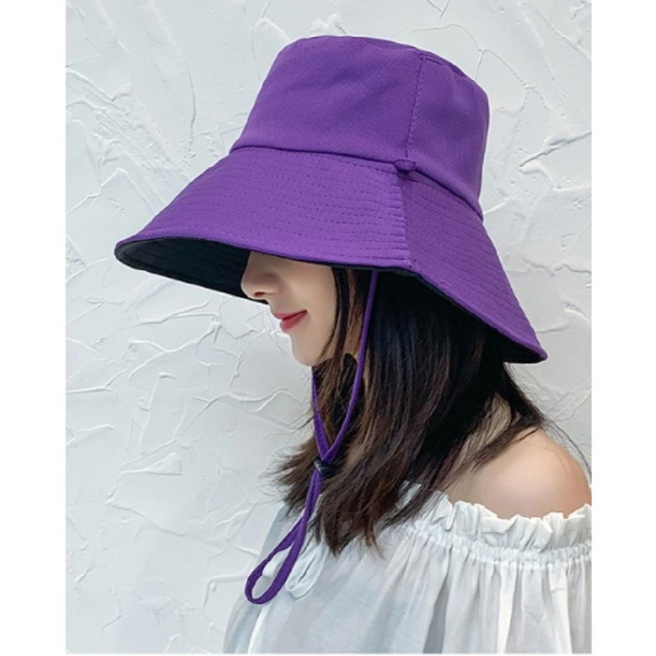 【小魚嚴選 防曬系列 】 雙色遮陽漁夫帽漁夫帽 大帽沿防曬 可折疊收納 漁夫帽 遮陽帽 海灘帽-細節圖9