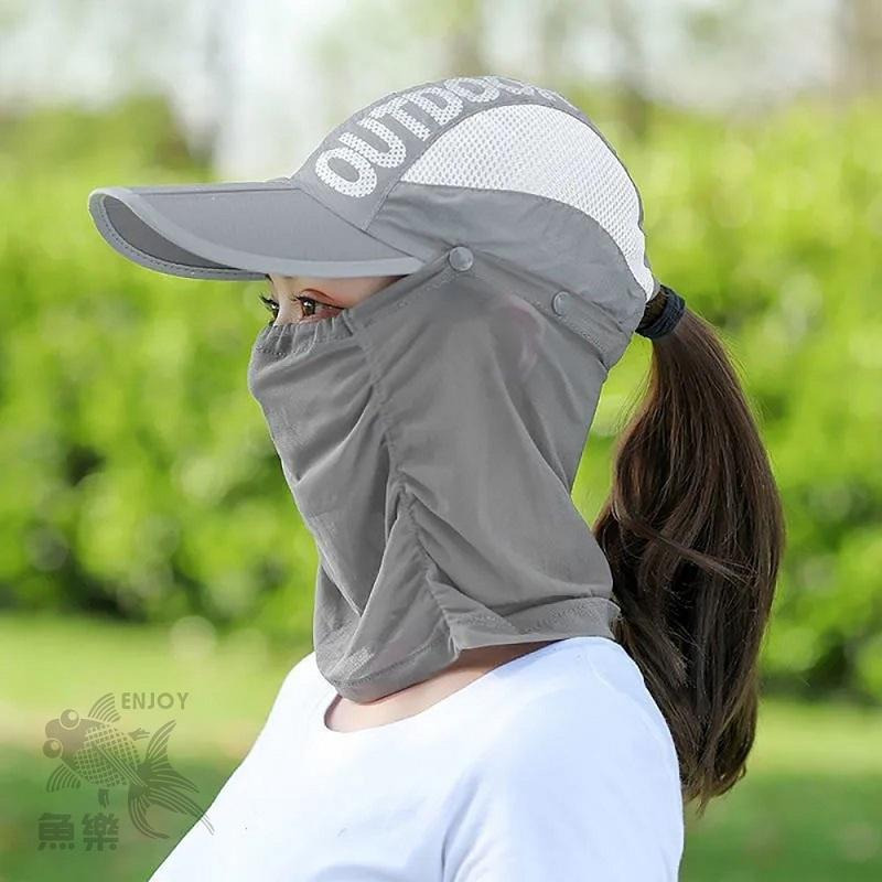 【魚樂台灣現貨】 夏日全方位護頸摺疊防曬棒球帽情侶款 五色任選-細節圖7