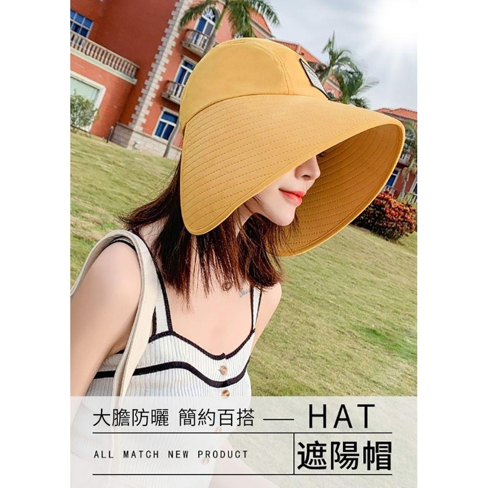 【小魚嚴選 防曬系列】日系優雅可折疊大帽沿防曬帽  附防風帶 可捲收納 修飾臉型-細節圖4
