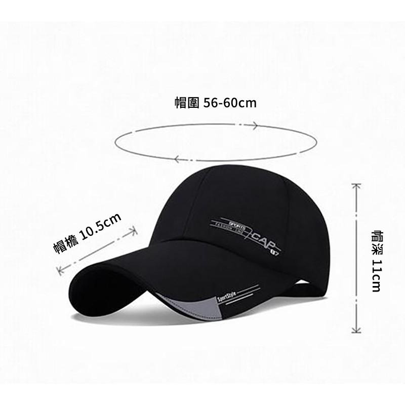 【小魚嚴選防曬系列 快速出貨】型男必備加長帽沿棒球帽 韓版字母刺繡防曬棒球帽 情侶款-細節圖3