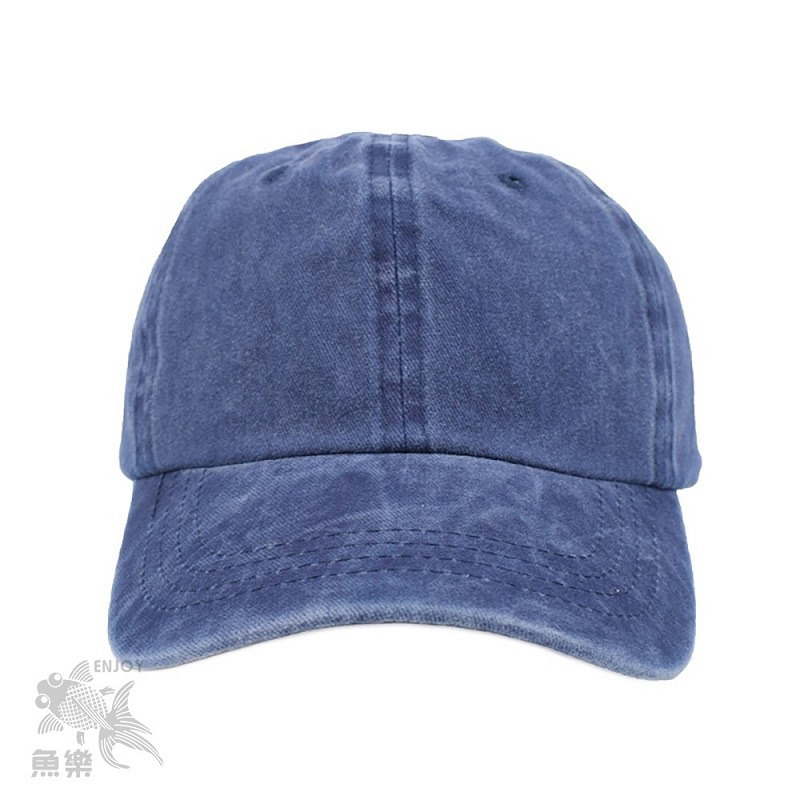 水洗做舊牛仔棒球帽藍色