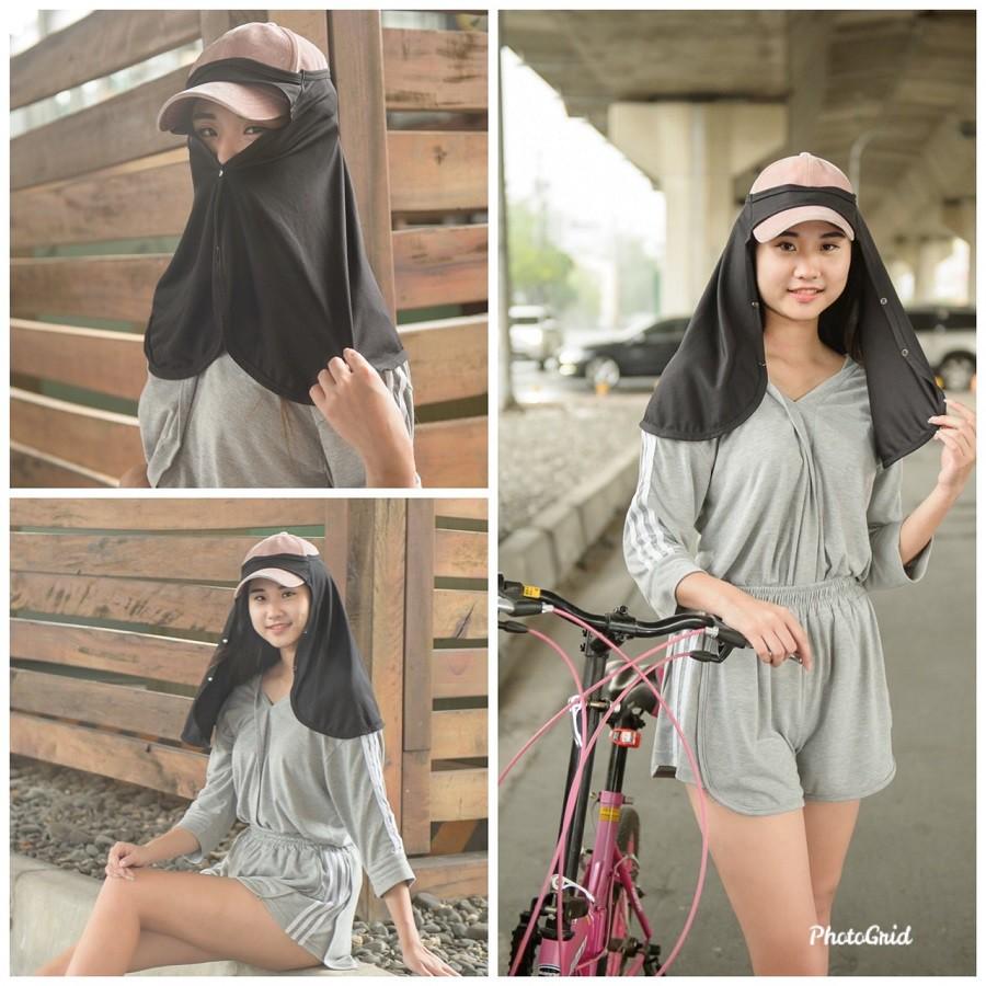 【小魚嚴選防曬產品 台灣製造 】台灣製360度全方位防曬頭巾 防曬 抗紫外線 臉部防曬-細節圖6