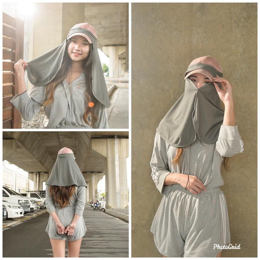 【小魚嚴選防曬產品 台灣製造 】台灣製360度全方位防曬頭巾 防曬 抗紫外線 臉部防曬-細節圖12