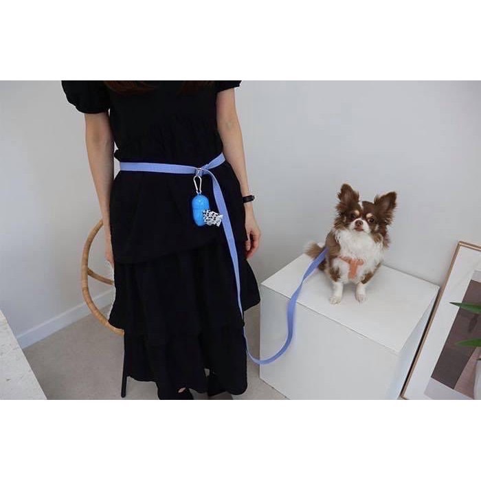 [Glopet]韓國高質感時尚多功能外出寵物牽繩-2M（可斜背、綁腰間）-細節圖3
