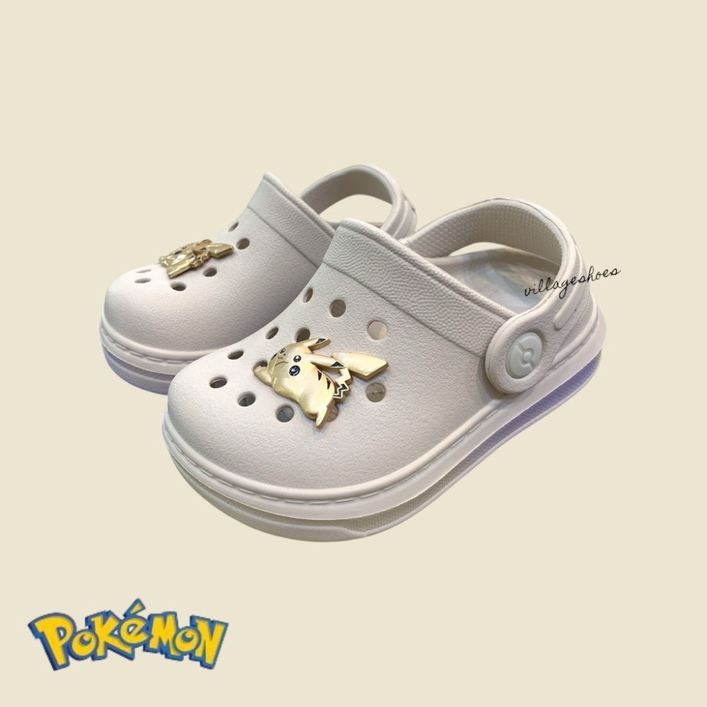 上新款🚛現貨🩶迪士尼DISNEY 小童 米奇 米妮 小熊維尼 奇奇蒂蒂 寶可夢 皮卡丘 布希鞋 洞洞鞋 防水拖鞋 洞-細節圖4